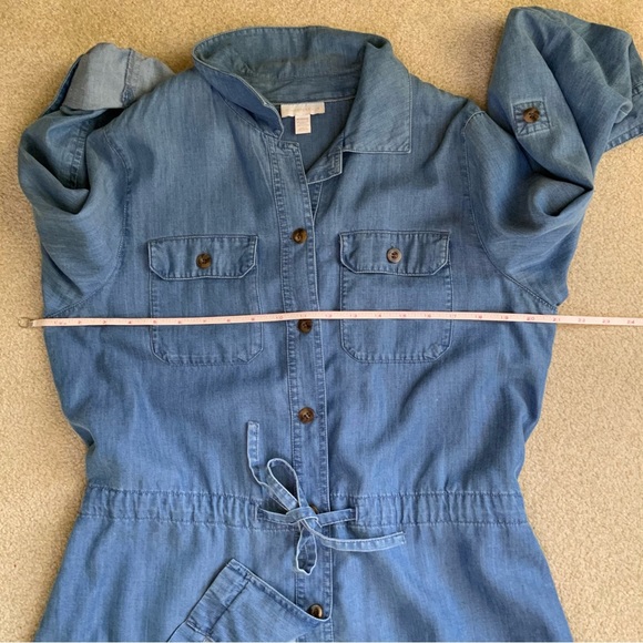 Charter Club denim suit with safari jacket and drawstring pants - Picture 9 of 13